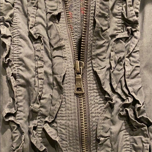 Peace Love Chill Zip Front Ruffle Jacket - Picture 5 of 8